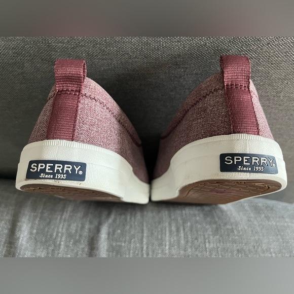 Sperry Crest Red Maroon Burgundy Sparkle Vibe Sneaker Womens 12 Y2K RARE Unisex - Picture 8 of 11